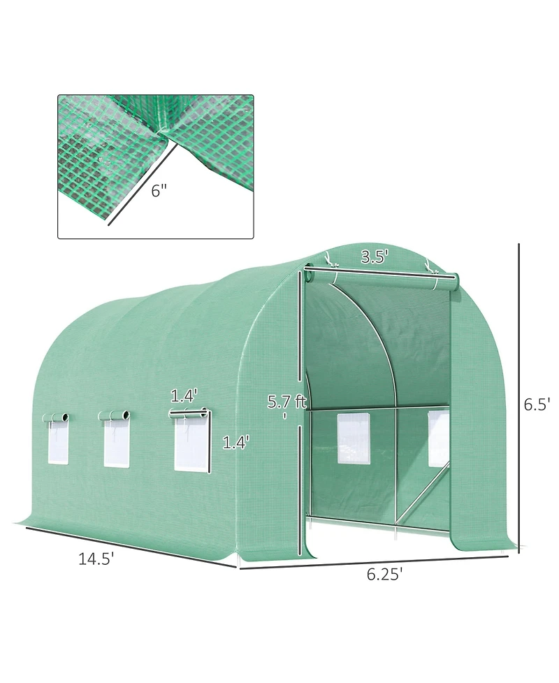 6' x 7' Walk-In Greenhouse for Plant Growing
