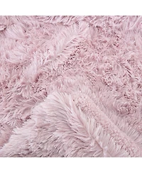 Chanasya Premium Solid Faux Long Fur Throw Blanket - Soft, Fuzzy For Bed or Couch 60" x 70" Aubergine