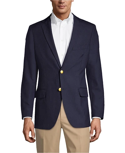 Lands' End School Uniform Men's Tailored Fit Hopsack Blazer