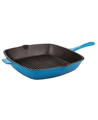 BergHOFF Neo 5pc Cast Iron Cookware Set with Slotted Steak Press, Blue