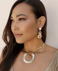 Ettika Plated Open Circle Statement Necklace