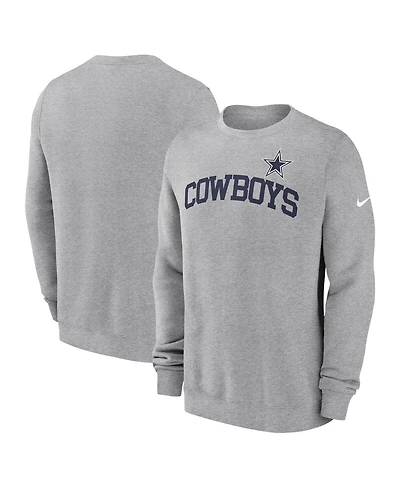 Nike Men's Heather Gray Dallas Cowboys Club Pullover Sweatshirt