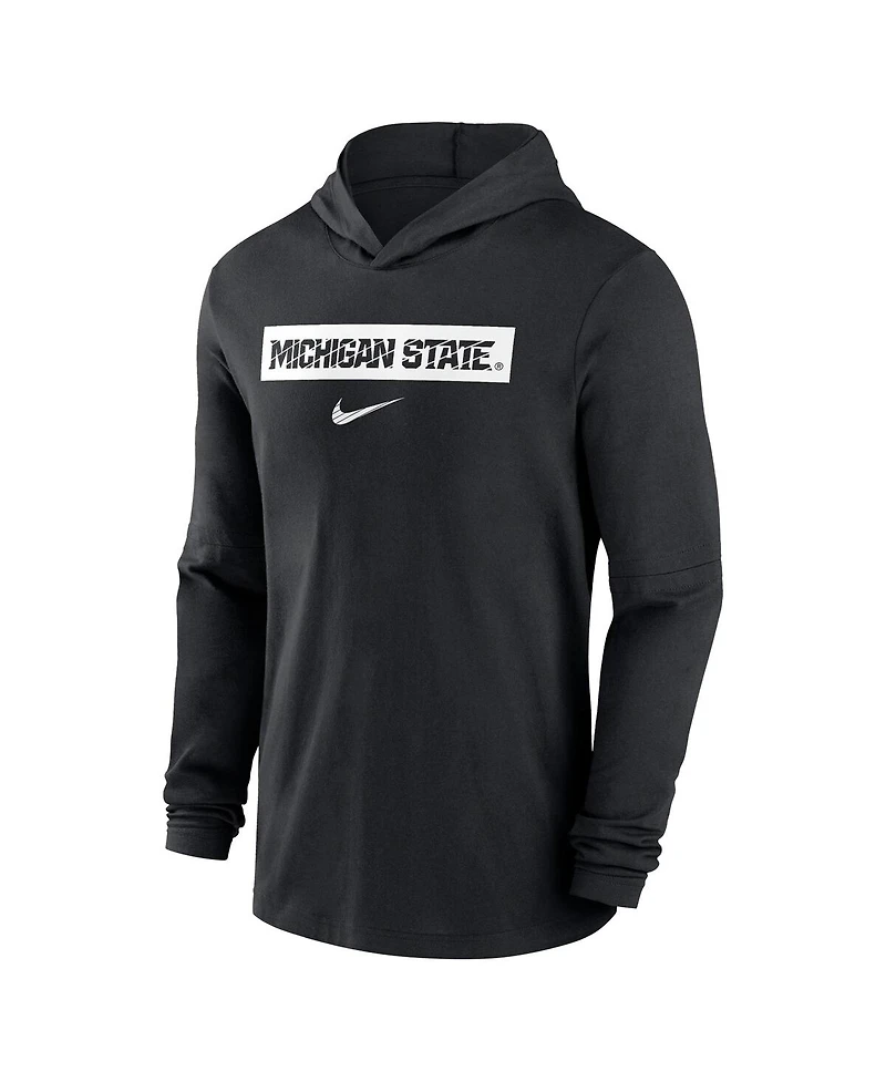 Nike Men's Michigan State Spartans Sideline Hoodie Performance Long Sleeve T-Shirt