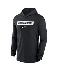 Nike Men's Michigan State Spartans Sideline Hoodie Performance Long Sleeve T-Shirt
