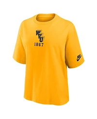 Nike Women's Gold West Virginia Mountaineers Boxy Legacy Established T-Shirt