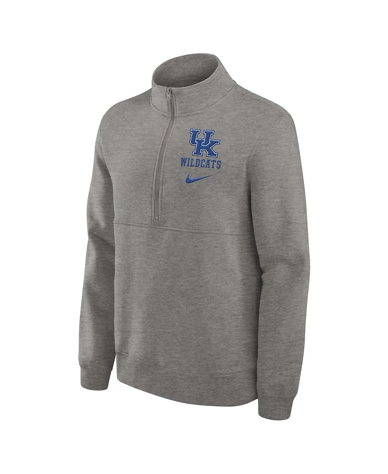 Nike Men's Heather Gray Kentucky Wildcats Primetime Club Half-Zip Sweatshirt