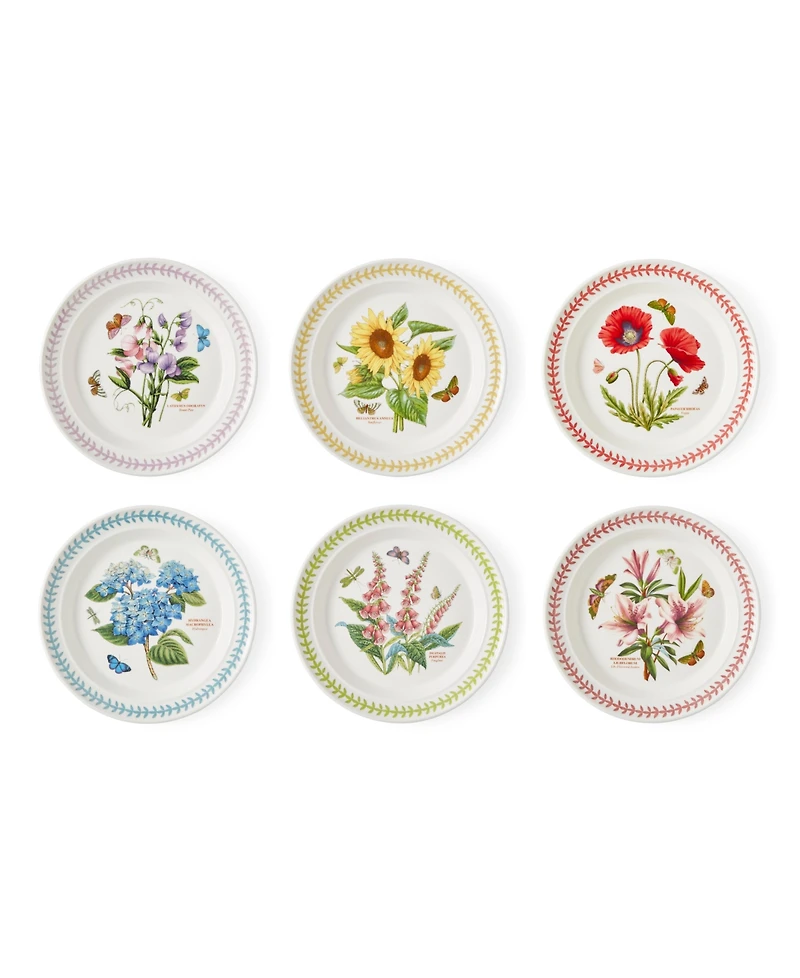Portmeirion Botanic Garden Meadow Assorted Dinner Plates, Set of 6