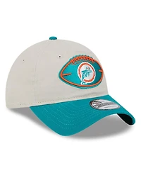 New Era Men's Stone/Aqua Miami Dolphins 2024 Sideline Historic 9TWENTY Adjustable Hat