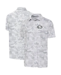 Antigua Men's White San Francisco 49ers Anthracite Logo Collide Polo