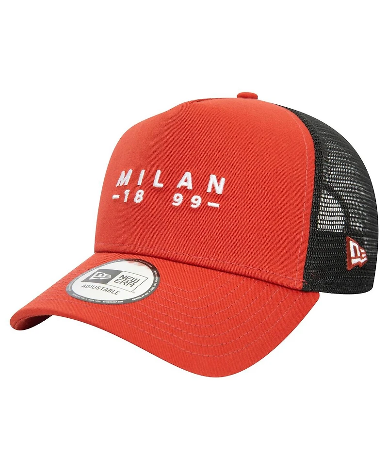 New Era Men's Brown Ac Milan 9FORTY A-Frame Trucker Adjustable Hat