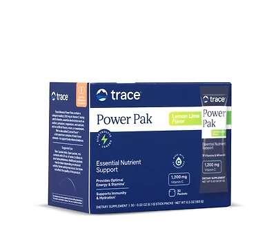 Trace Minerals Power Pak Electrolyte Powder Packets | 1200 mg Vitamin C, Zinc, Magnesium | Boost Immunity, Hydration and Natural Energy | Lemon Lime |