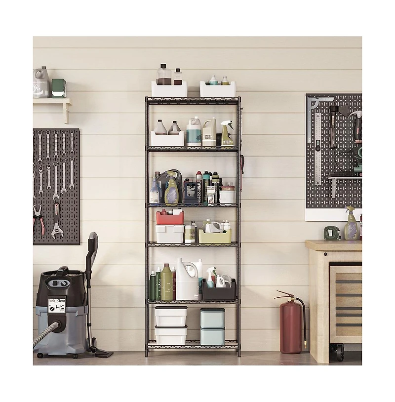 6-Tier Metal Storage Shelf Durable and Versatile Organizer for Home or Office