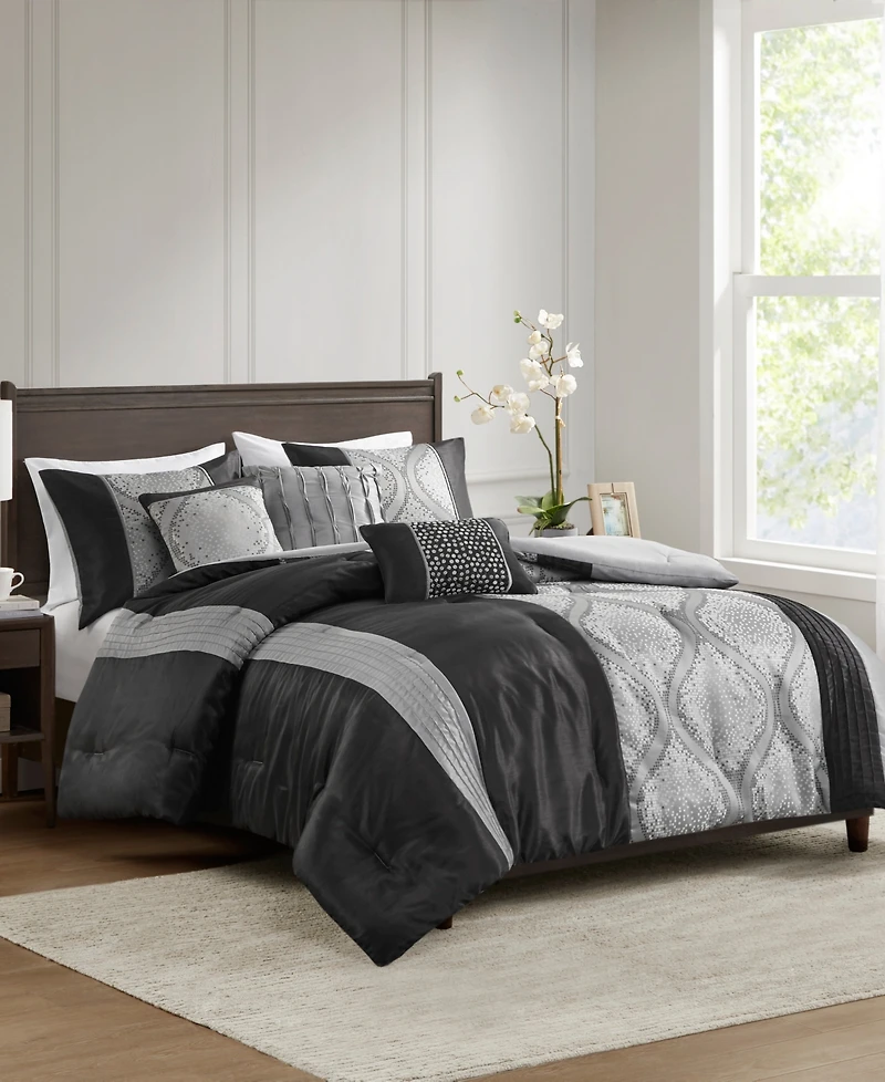 Madison Park Lori Jacquard 6-Pc. Comforter Set, Full/Queen
