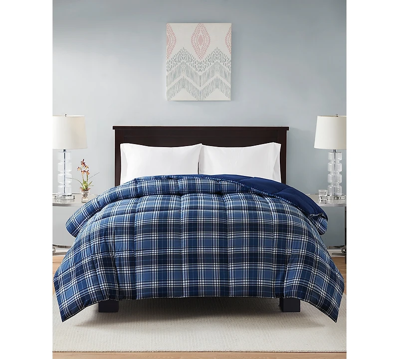 Home Design Lightweight Reversible Down Alternative Microfiber Comforter, King, Exclusively at Macy's
