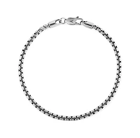 Vincero Men's Box Chain Bracelet, 3mm Rhodium-Plated Sterling Silver - Regular