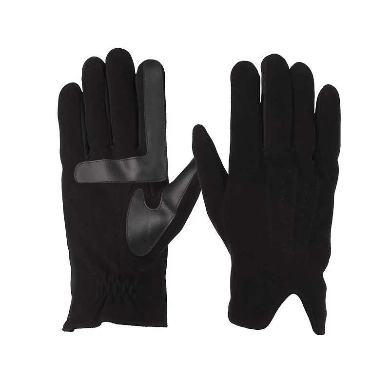 Isotoner Signature Men's Stretch Suede 3-Draw Touchscreen Gloves