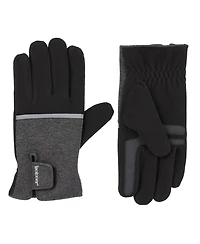 Isotoner Signature Men's Reflective Tech Stretch and Fleece Water Repellent Gloves with Touchscreen Technology