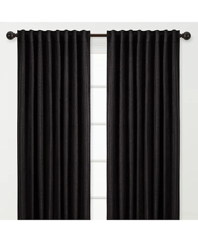 Chanasya Premium 2-Panel Embossed Leaf Textured Curtains - Back Tab, Ring Tab for Windows Living Room Bedroom