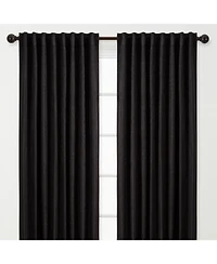 Chanasya Premium 2-Panel Embossed Leaf Textured Curtains - Back Tab, Ring Tab for Windows Living Room Bedroom