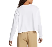 Under Armour Women's Active Campus Boxy Cropped Long-Sleeve T-Shirt