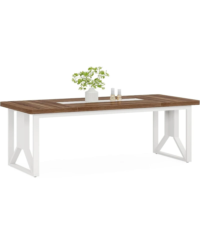 Tribesigns 6.23 ft Conference Table, 74.8" L x 37.4" W x 29.5" H Rectangle Meeting Room Table, Modern Wood Seminar Table for Office Conference Room, B