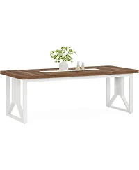 Tribesigns 6.23 ft Conference Table, 74.8" L x 37.4" W x 29.5" H Rectangle Meeting Room Table, Modern Wood Seminar Table for Office Conference Room, B
