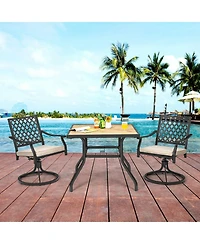 Inolait Patio Metal Square Dining Table for Garden and Poolside