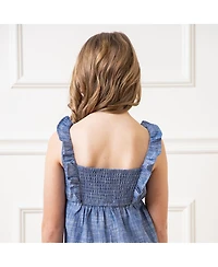 Hope & Henry Girls' Sleeveless Ruffle Neck Jumpsuit