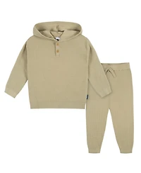 Gerber Toddler Boys Hooded Sweater Top and Pant Knit Set