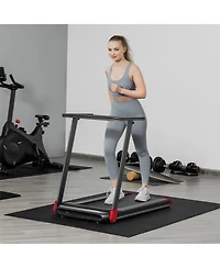Vebreda Folding Electric Compact Walking Treadmill with App Control Speaker-Red