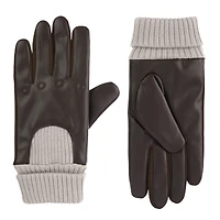 Isotoner Signature Men's Artificial Leather Driver Touchscreen Gloves