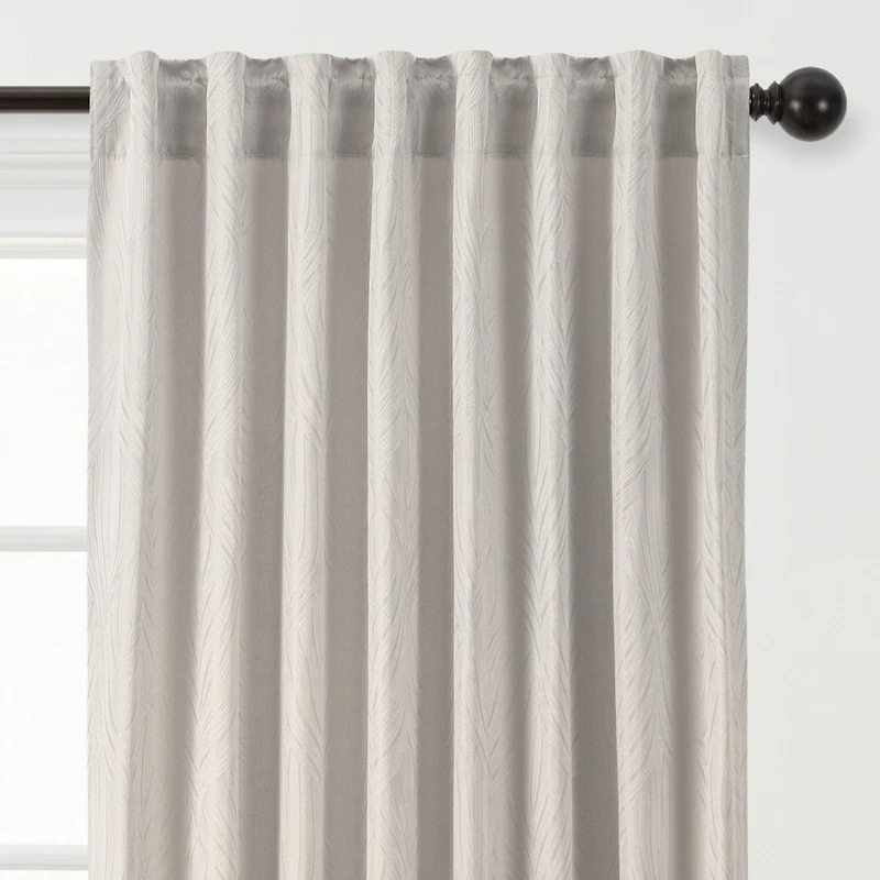 Chanasya Premium 2-Panel Classy Embossed Leaf Textured Curtains - Back Tab