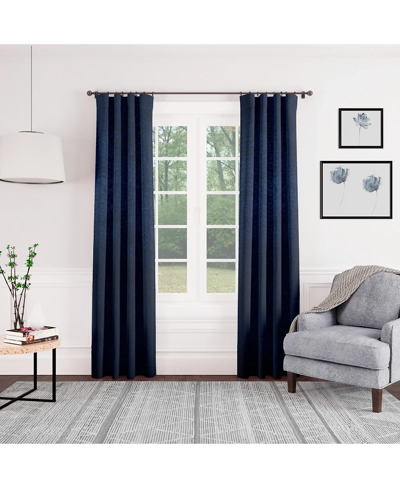 Chanasya Premium 2-Panel Embossed Leaf Textured Curtains - Back Tab, Ring Tab for Windows Living Room Bedroom
