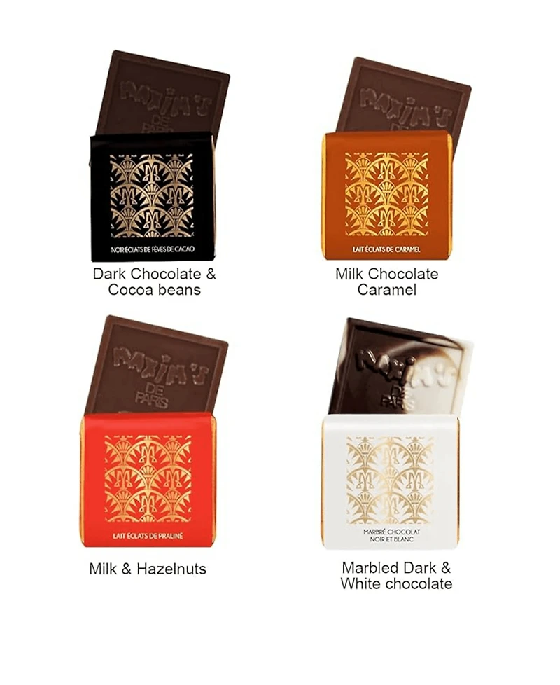 Maxim's De Paris Chocolate Square Assortment Paris Gift Tin, 50 Piece