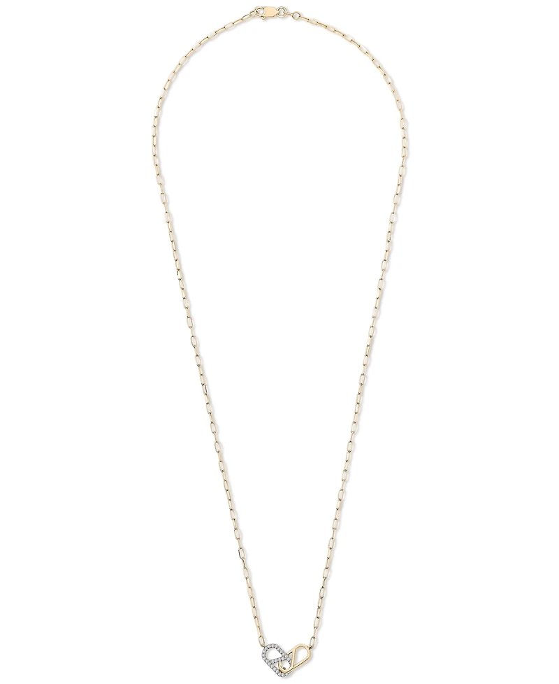 Wrapped Diamond Interlocking Link 18" Pendant Necklace (1/6 ct. t.w.) in 10k Gold, Created for Macy's