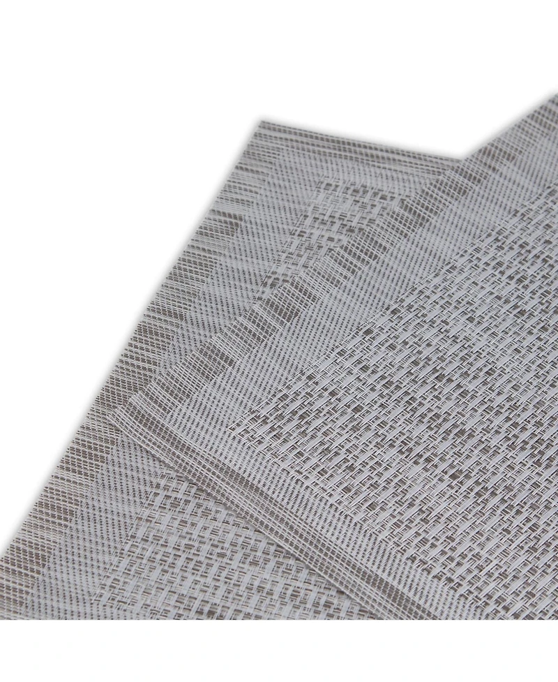 Dainty Home Geneva Texteline Outdoor Dining Set Textured Design Reversible 12" x 18" Rectangular Placemats Set of 6