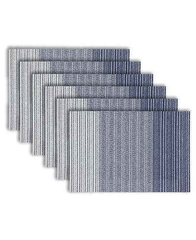 Dainty Home Norwood Texteline Outdoor Dining Set Textured Design Reversible 12" x 18" Rectangular Placemats Set of 6