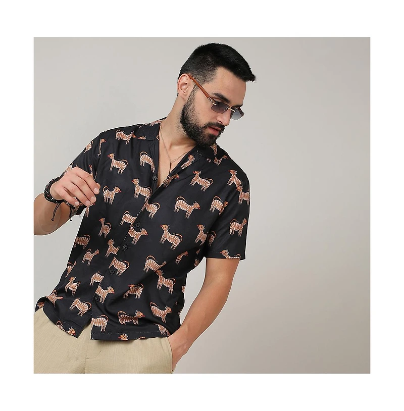 Men's Midnight Black Tiger Shirt