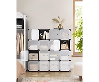 Slickblue Set of 16 Durable Plastic Storage Cubes for Versatile Organization and Space Saving