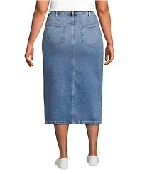 Lands' End Plus Soft Denim Midi Column Skirt