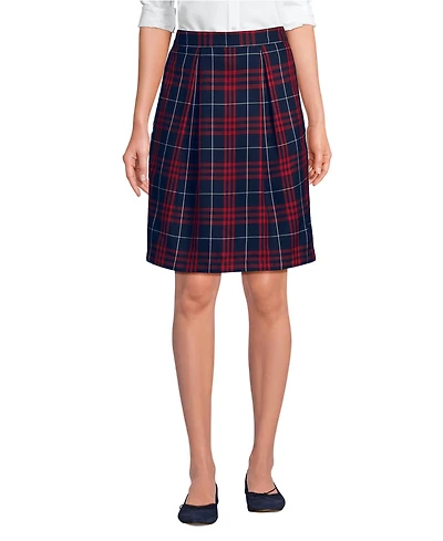 Lands' End Women's School Uniform Plaid Skort Top of Knee