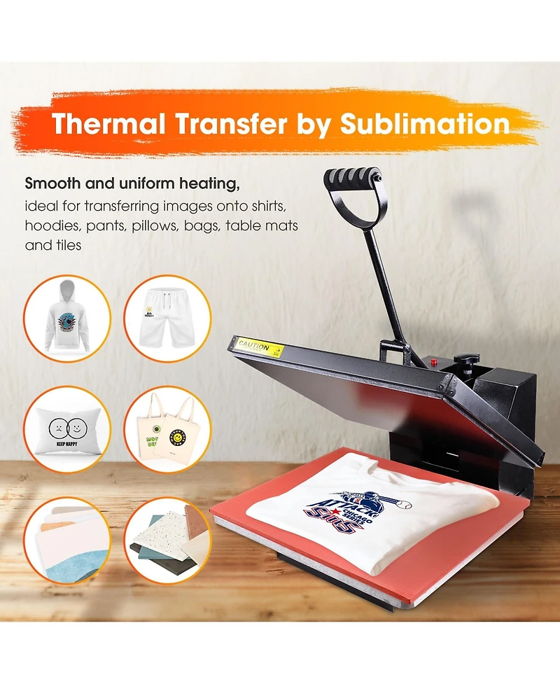 Pnr High Pressure 16"x20" Heat Press Machine Sublimation Transfer Printing Lcd Timer Counter