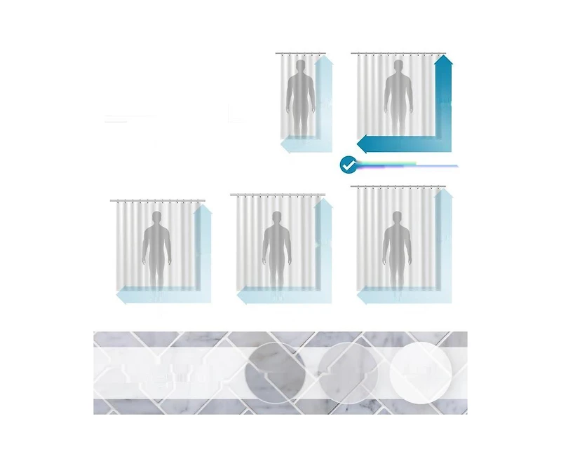 LiBa 72" W x H Frosted 8G Peva Shower Curtain - 2-Pack