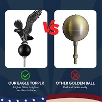 Yescom Bravery 20Ft Eagle Topper Sectional Flag Pole Kit Aluminum Outside Inground