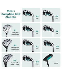 11 Pieces Complete Golf Club Package Set-Green