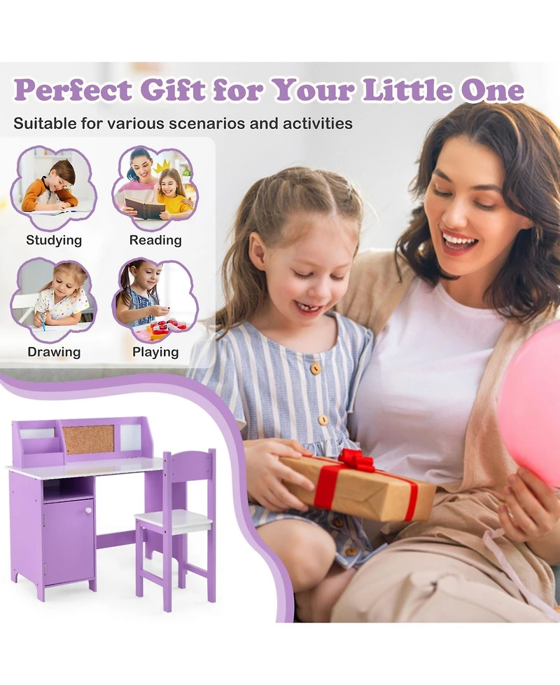 Sugift Kids Table and Chair Set for Arts Crafts Homework Home School