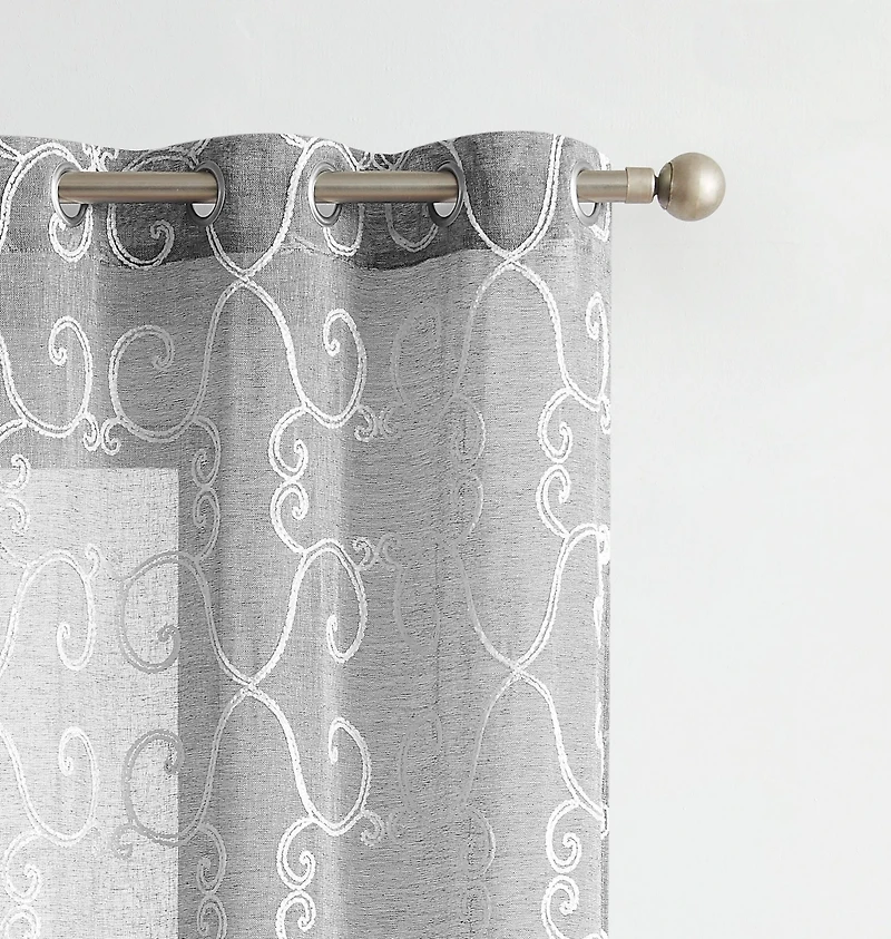 Dainty Home Sophia Linen Look 76" W x 84" L Grommet Window Panel Set