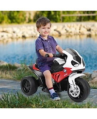 Sugift 6V Kids 3 Wheels Riding Bmw Licensed Electric Motorcycle-Red