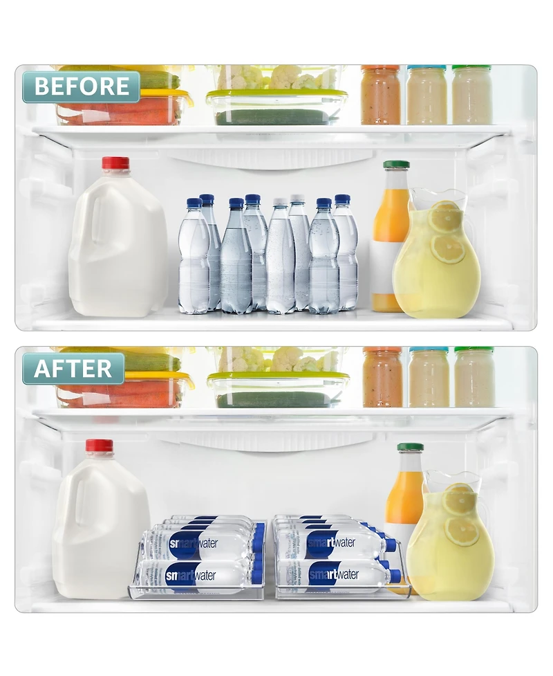 Sorbus Set of 2 Water Bottle Organizer Bins - Can and Bottle Holder Drink Dispenser - for Fridge, Pantry, Kitchen Organization and Storage