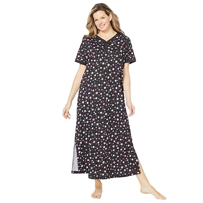 Dreams & Co. Plus Long Henley Sleepshirt